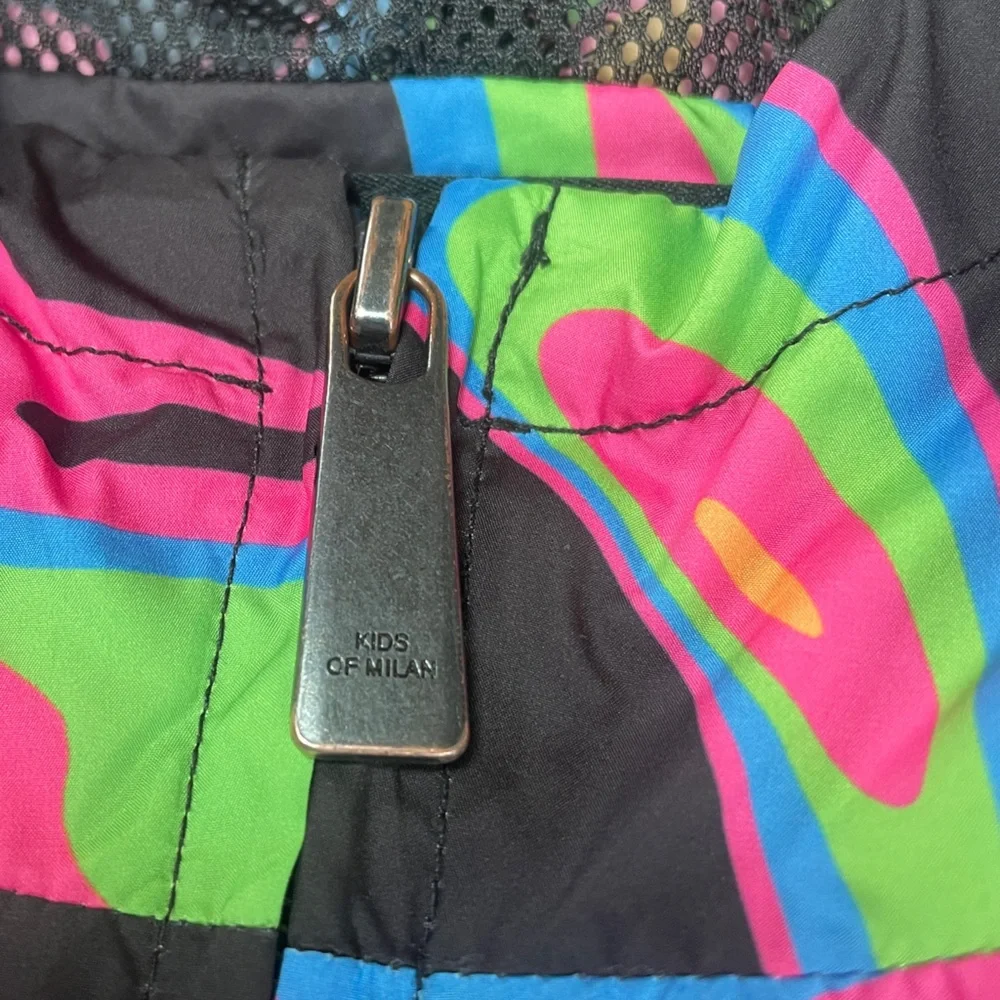 Marcelo Burlon Kids of Milan Girls Boys Windbreaker Jacket‎ Size 6Y Colorful Zip